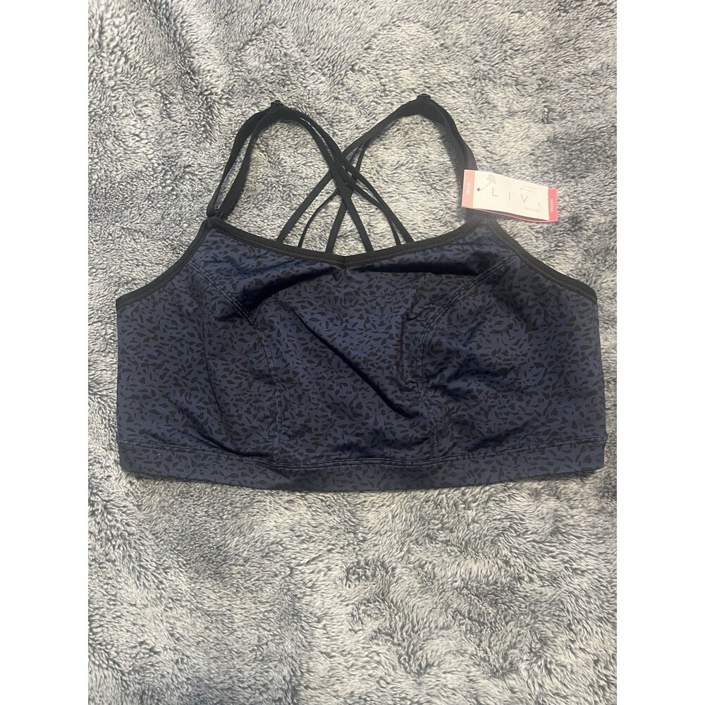Lane Bryant LIVI Active No Wire Low Impact Crossback Sports Bra Size 18/20 Blue